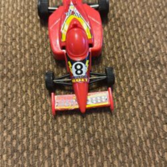 Vintage Megatoys Plastic Red Thunder Bolt Toy Race Car - Picture 1 of 4